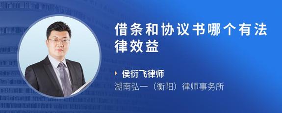 借条和协议书哪个有法律效益