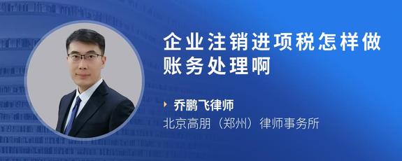 企业注销进项税怎样做账务处理啊