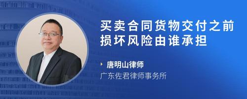 买卖合同货物交付之前损坏风险由谁承担