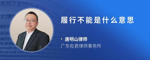 履行不能是什么意思